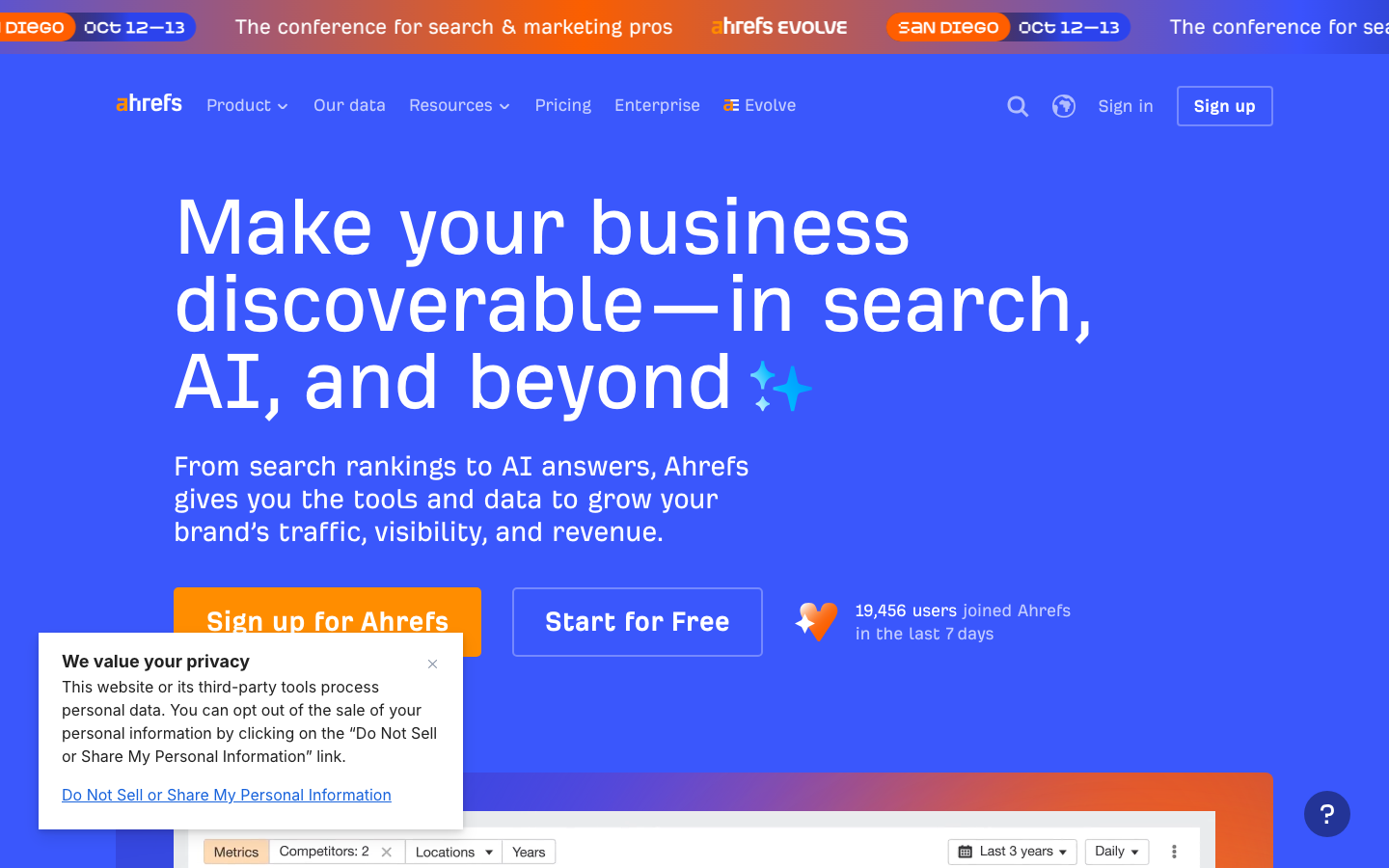 Ahrefs screenshot
