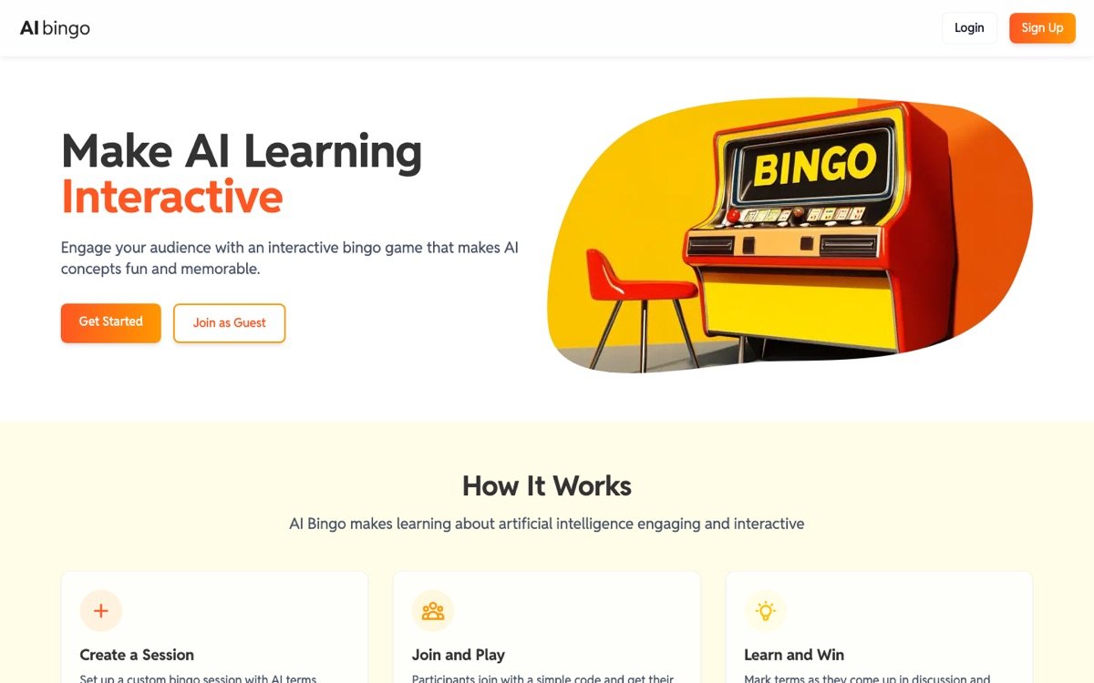 Ai Bingo homepage