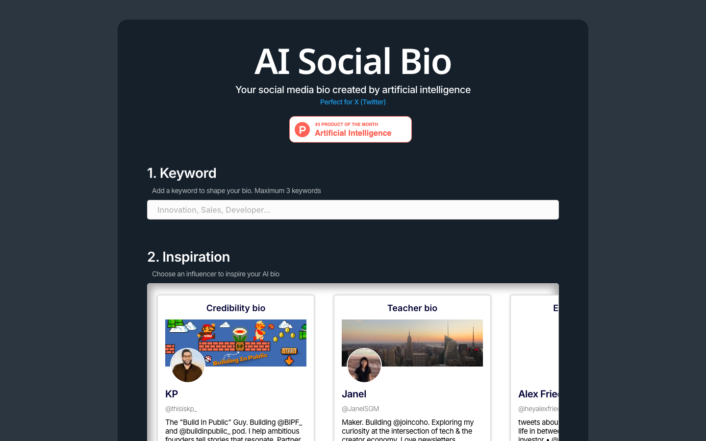 Ai Social Bio screenshot