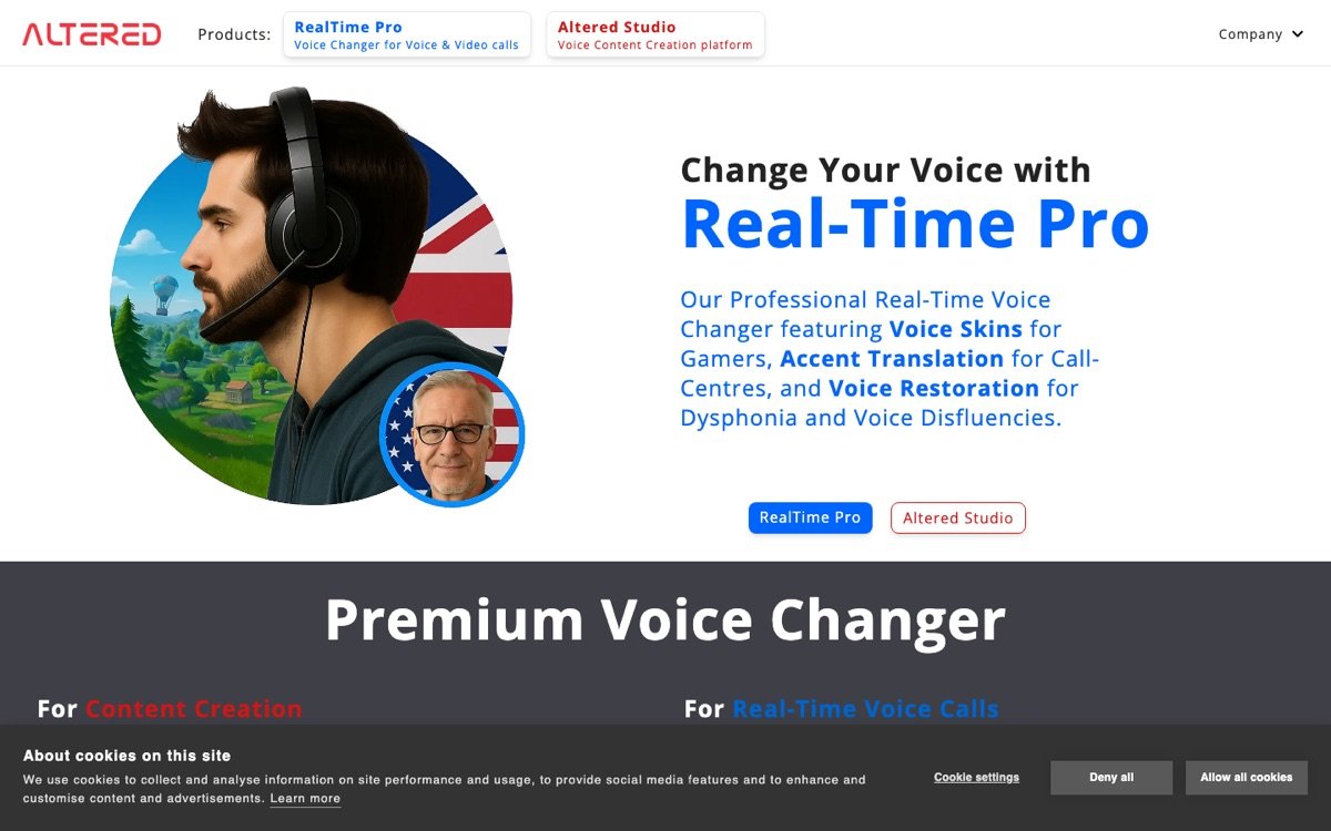 Altered homepage