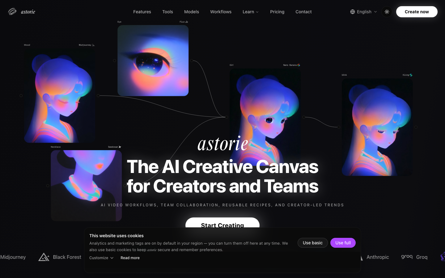 Astorie homepage