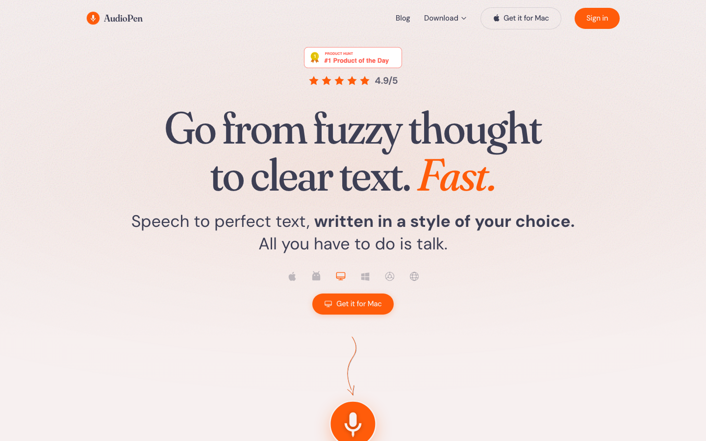 Audiopen screenshot