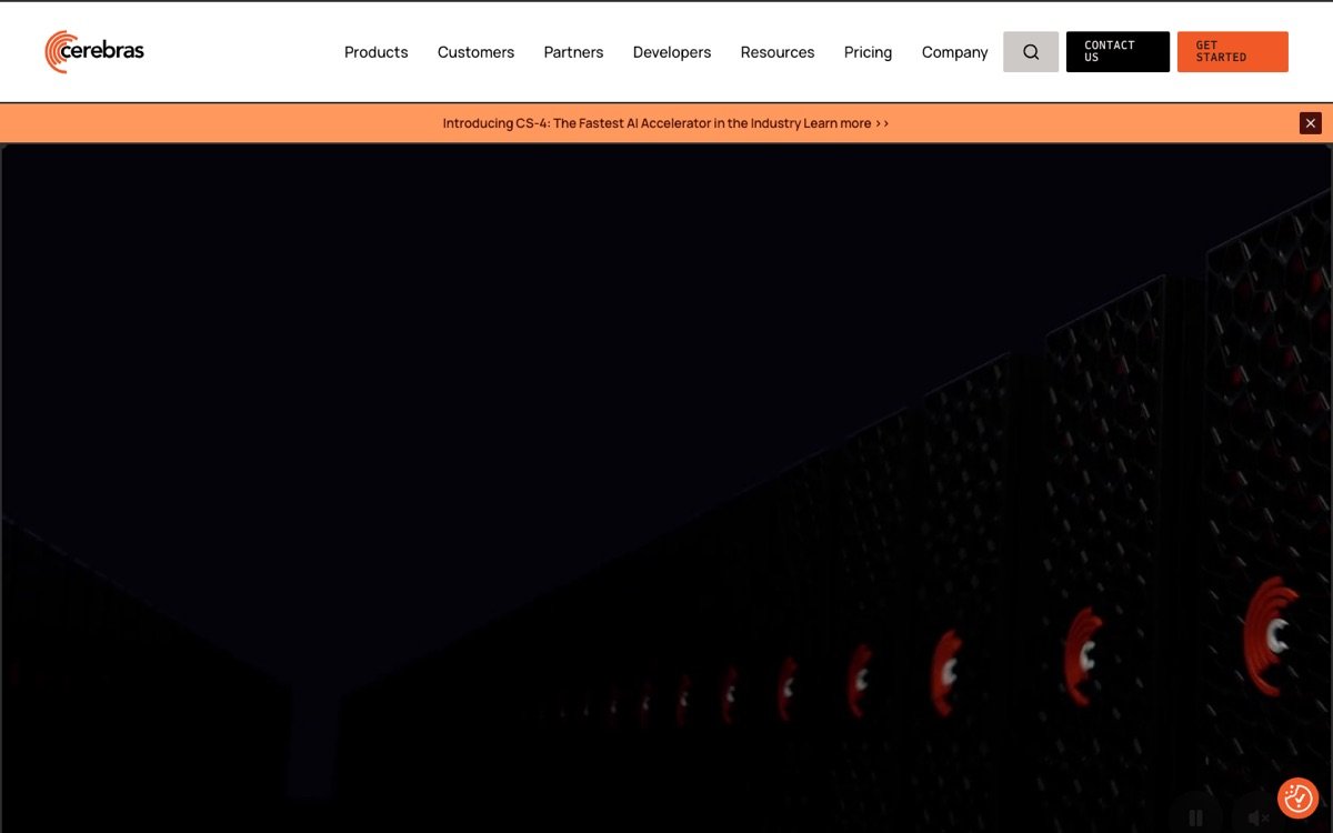 Cerebras homepage