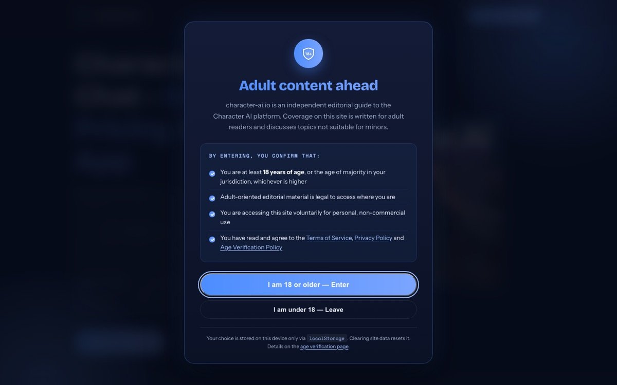 Character Ai homepage