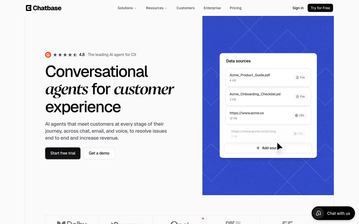 Chatbase homepage