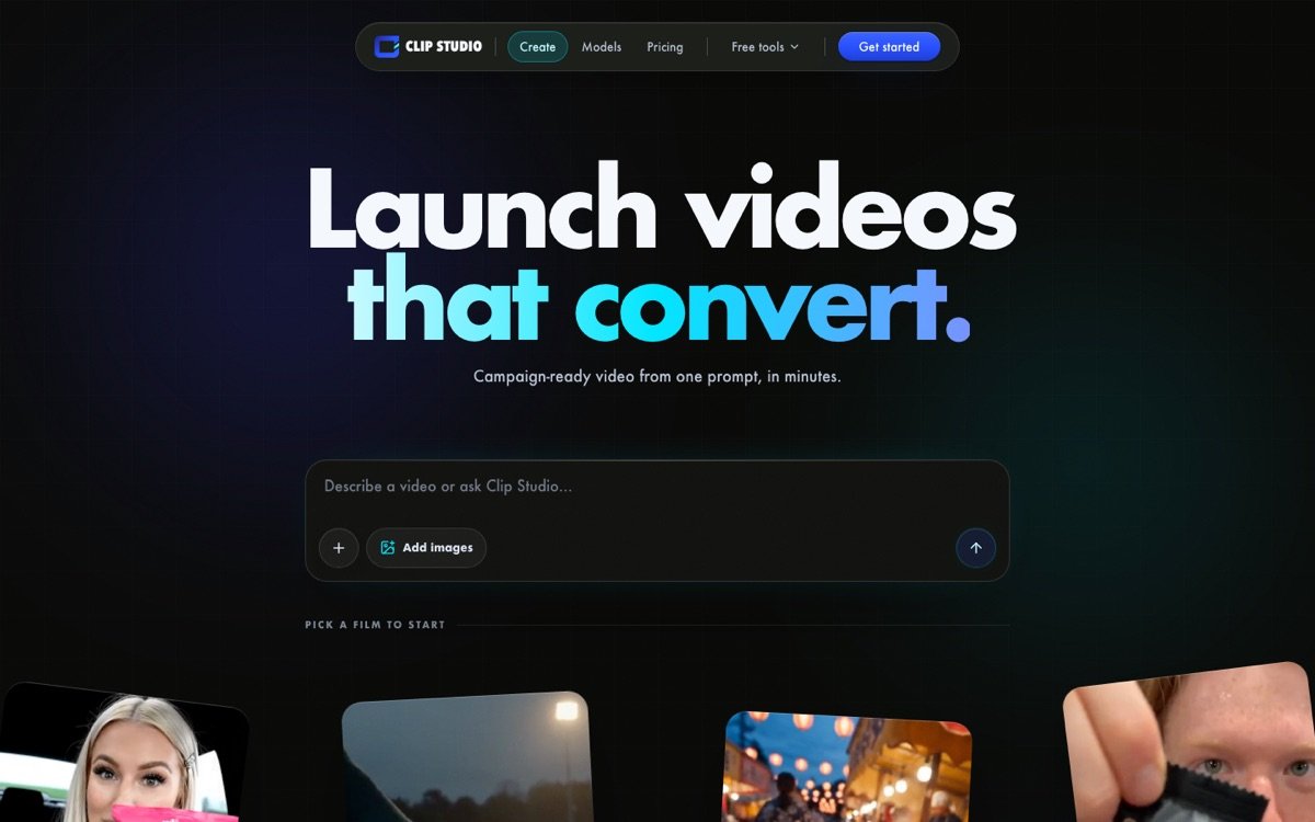 Clip Studio homepage