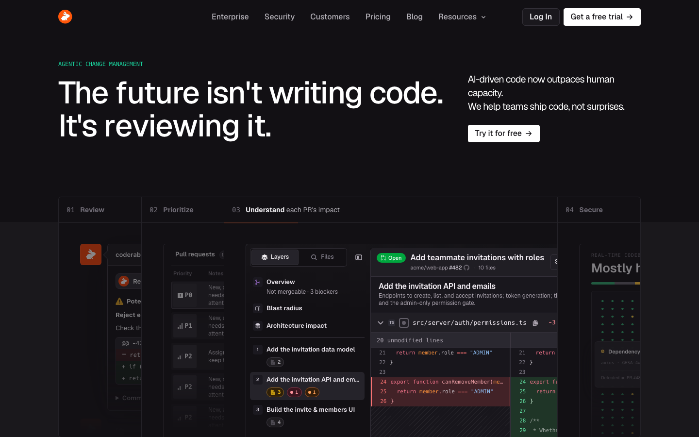 CodeRabbit homepage