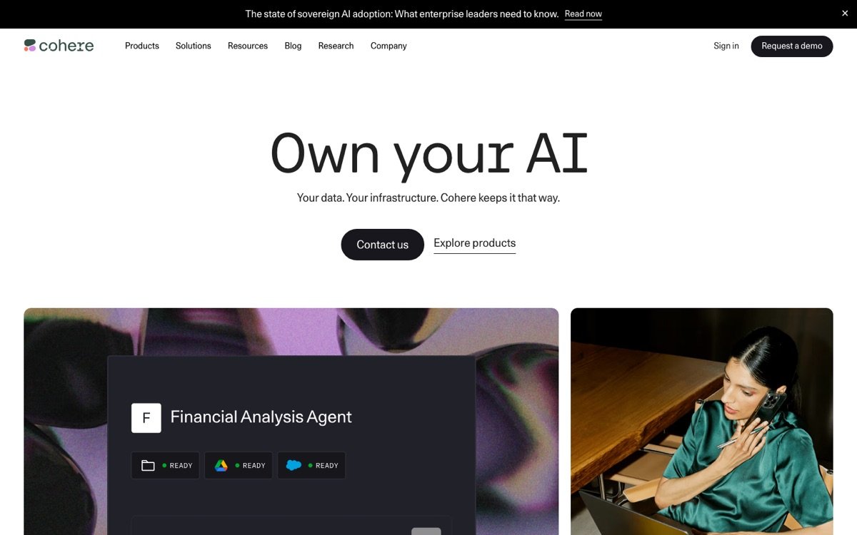 Cohere homepage