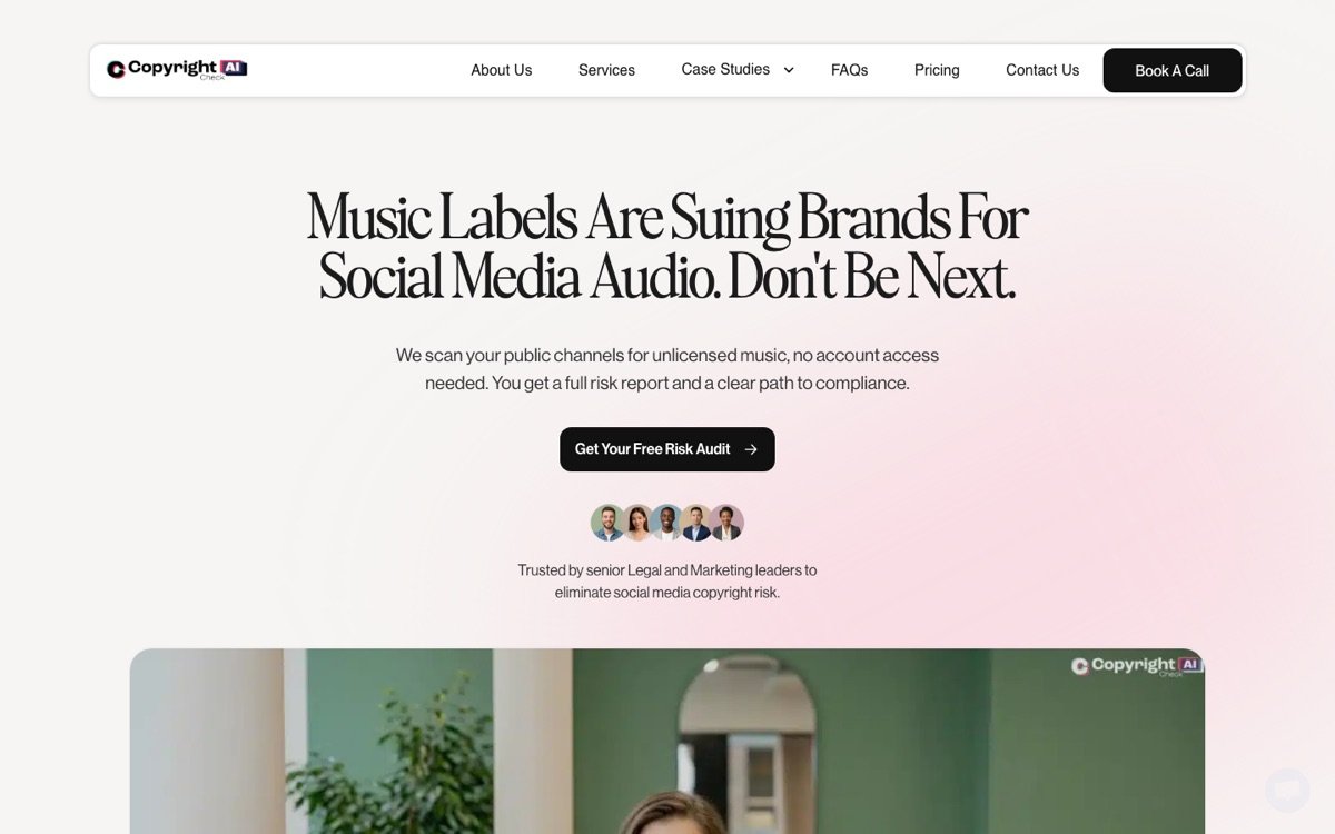 Copyright Check Ai homepage