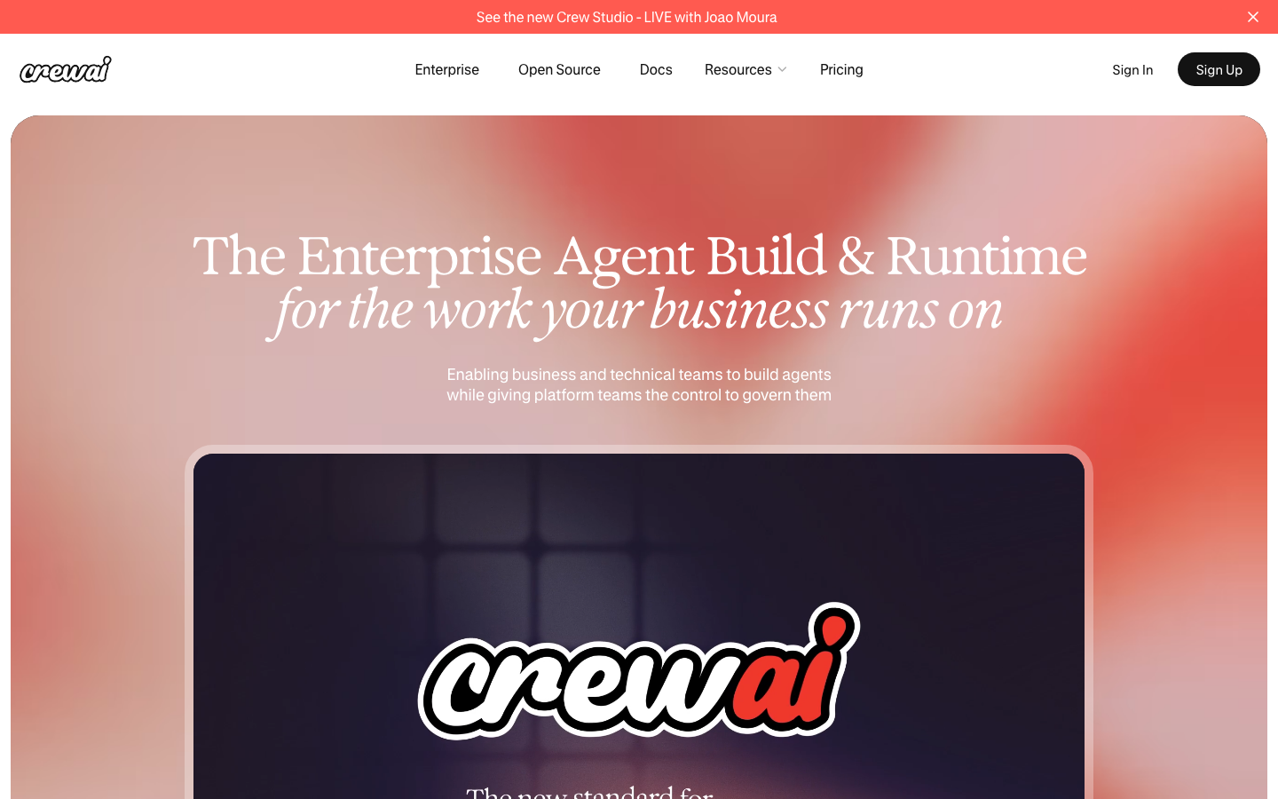 CrewAI homepage