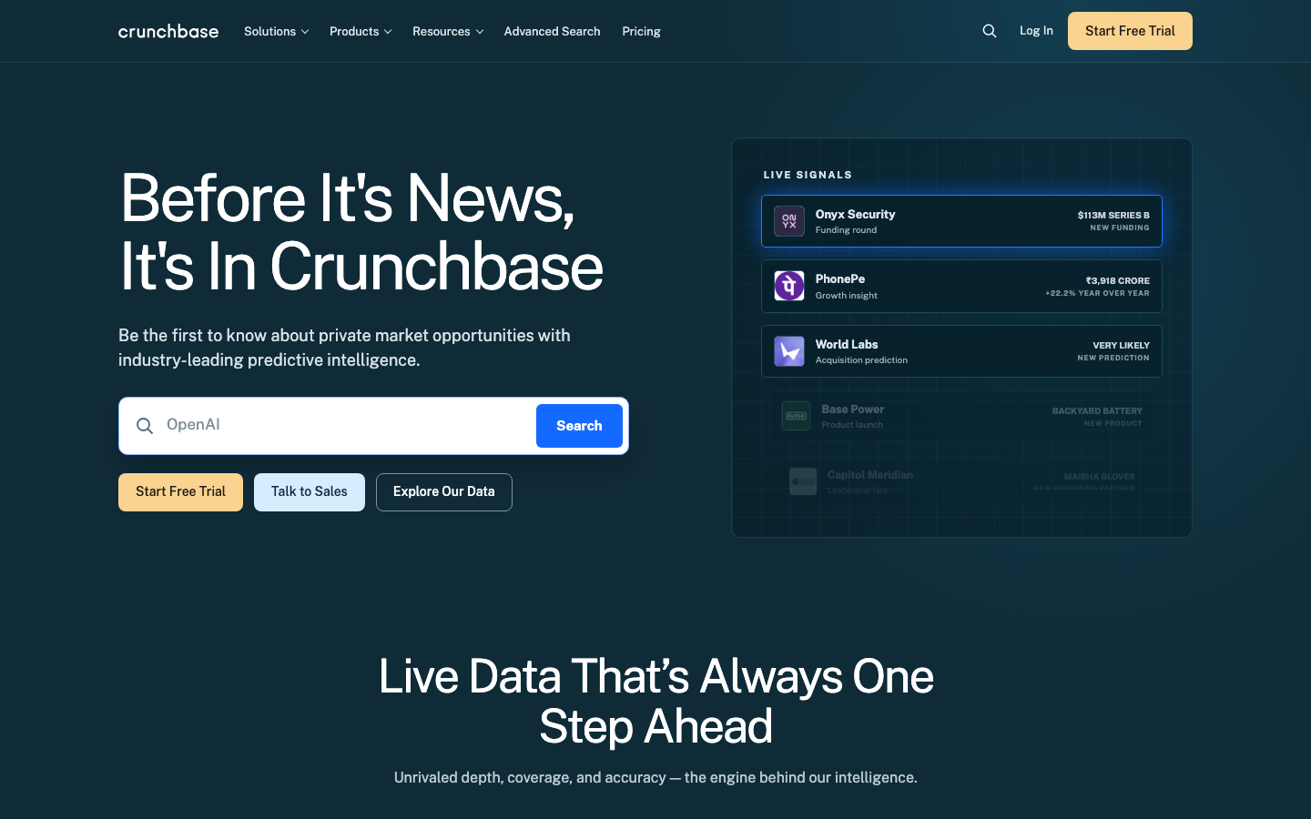 Crunchbase screenshot