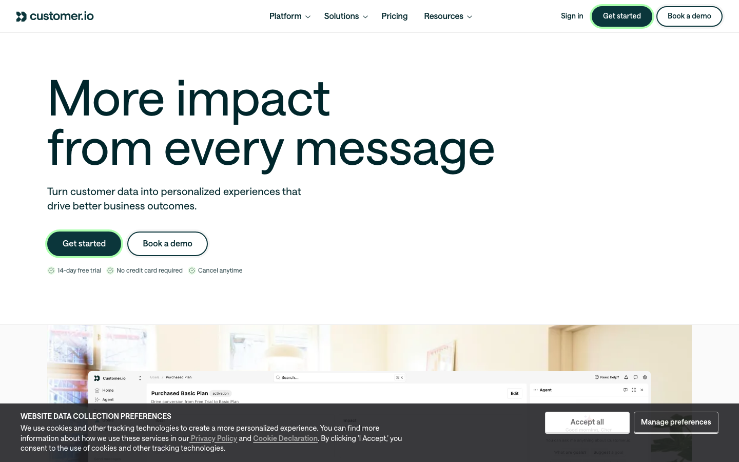 Customer.io screenshot