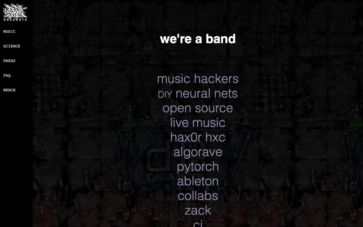 Dadabots homepage