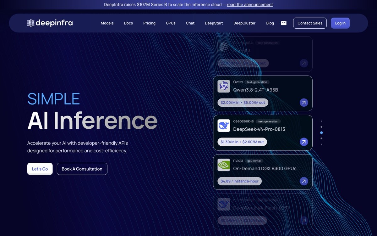 DeepInfra homepage