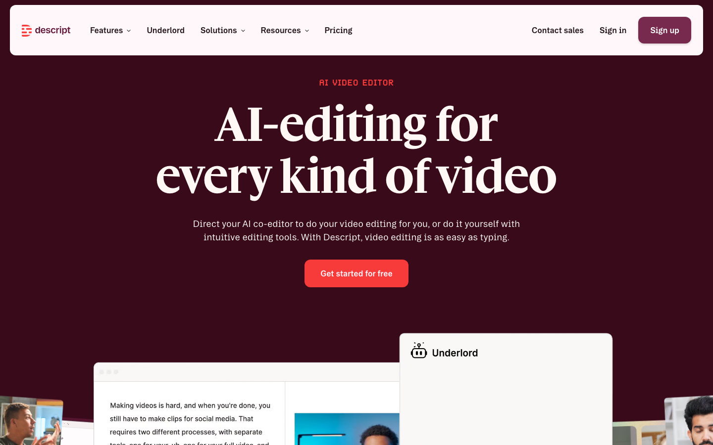 Descript screenshot