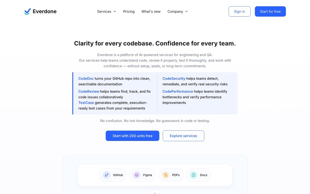 Everdone homepage