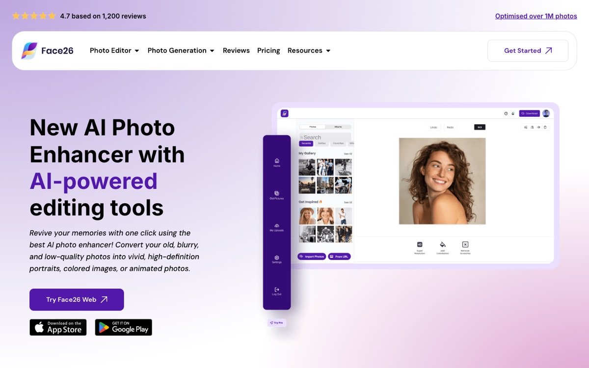 Face26 homepage