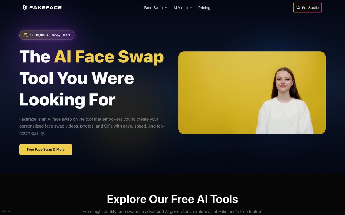 Fakeface homepage