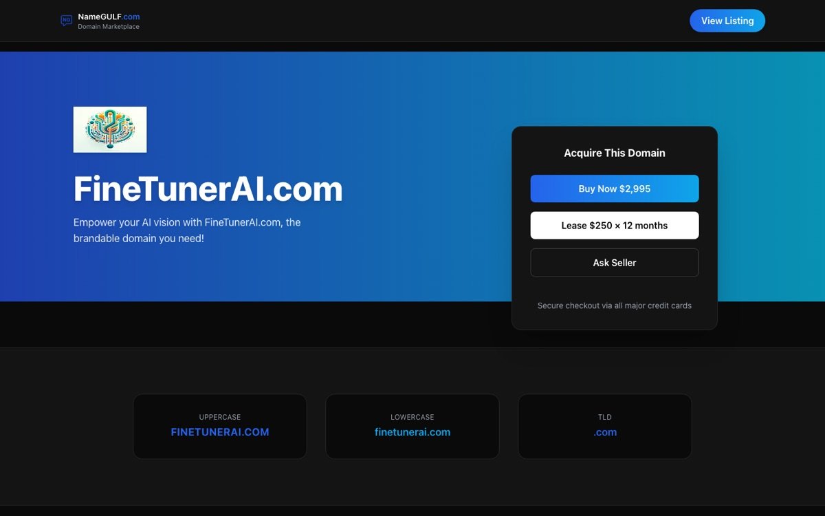 Fine Tuner Ai homepage
