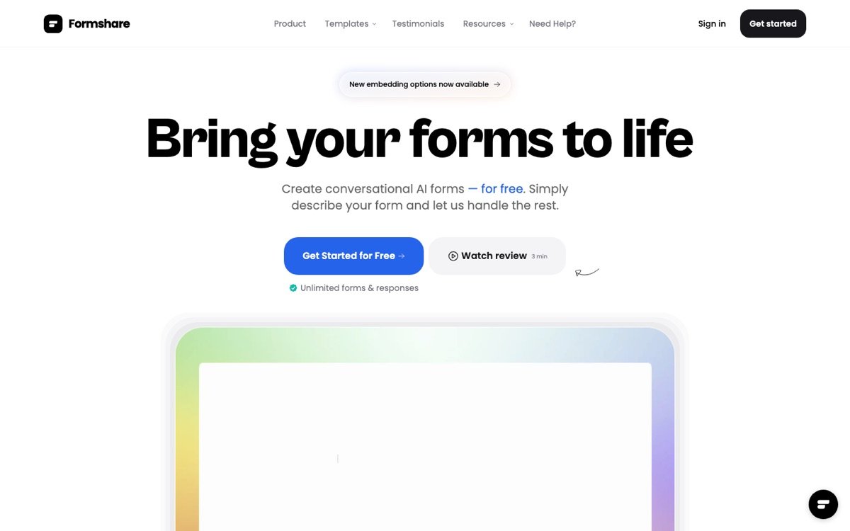 Formshare homepage
