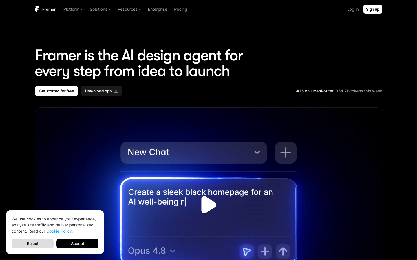 Framer homepage