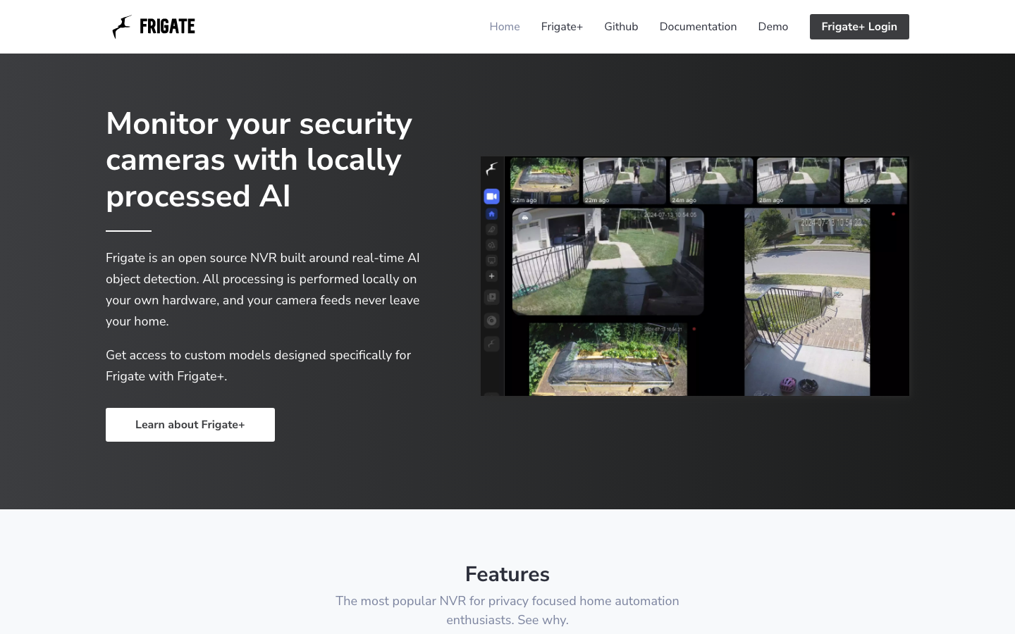 Frigate homepage