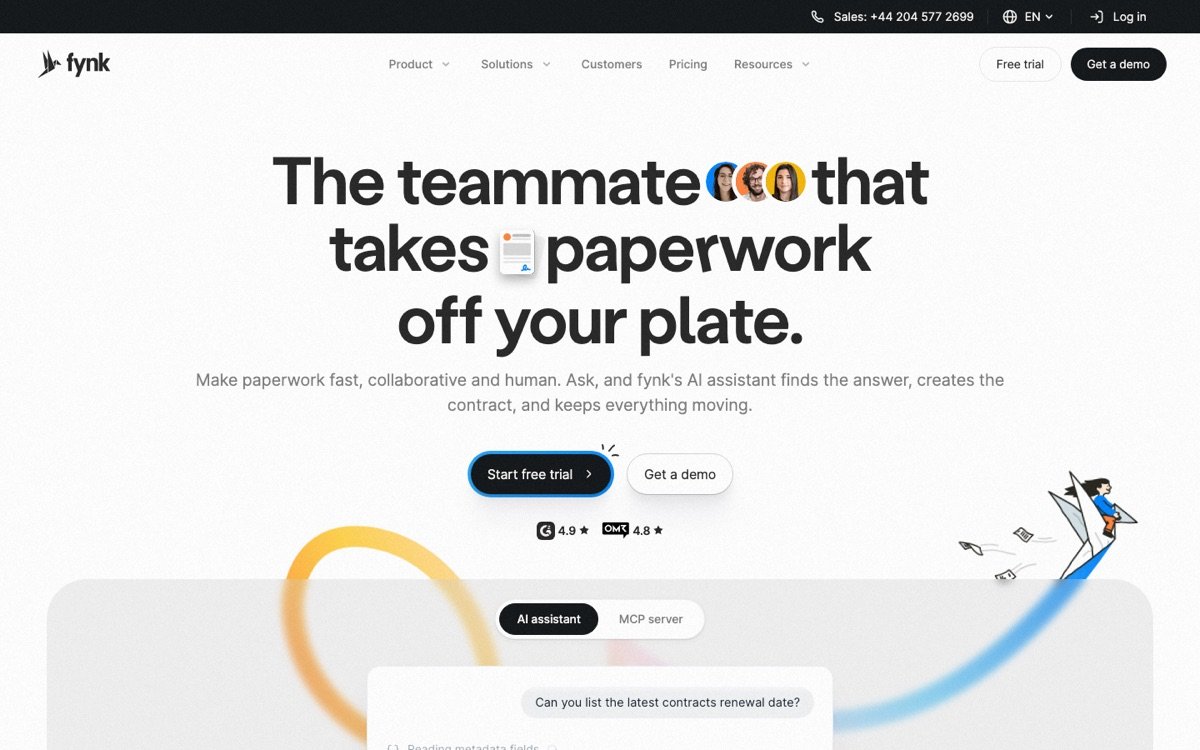 Fynk homepage
