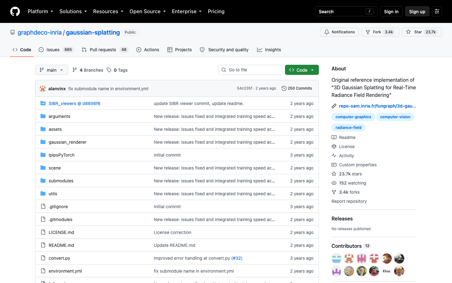 Gaussian Splatting homepage