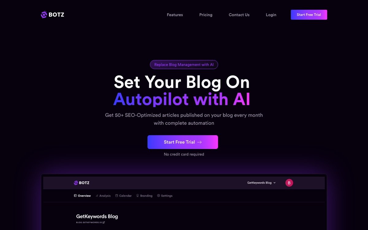 Getbotz homepage