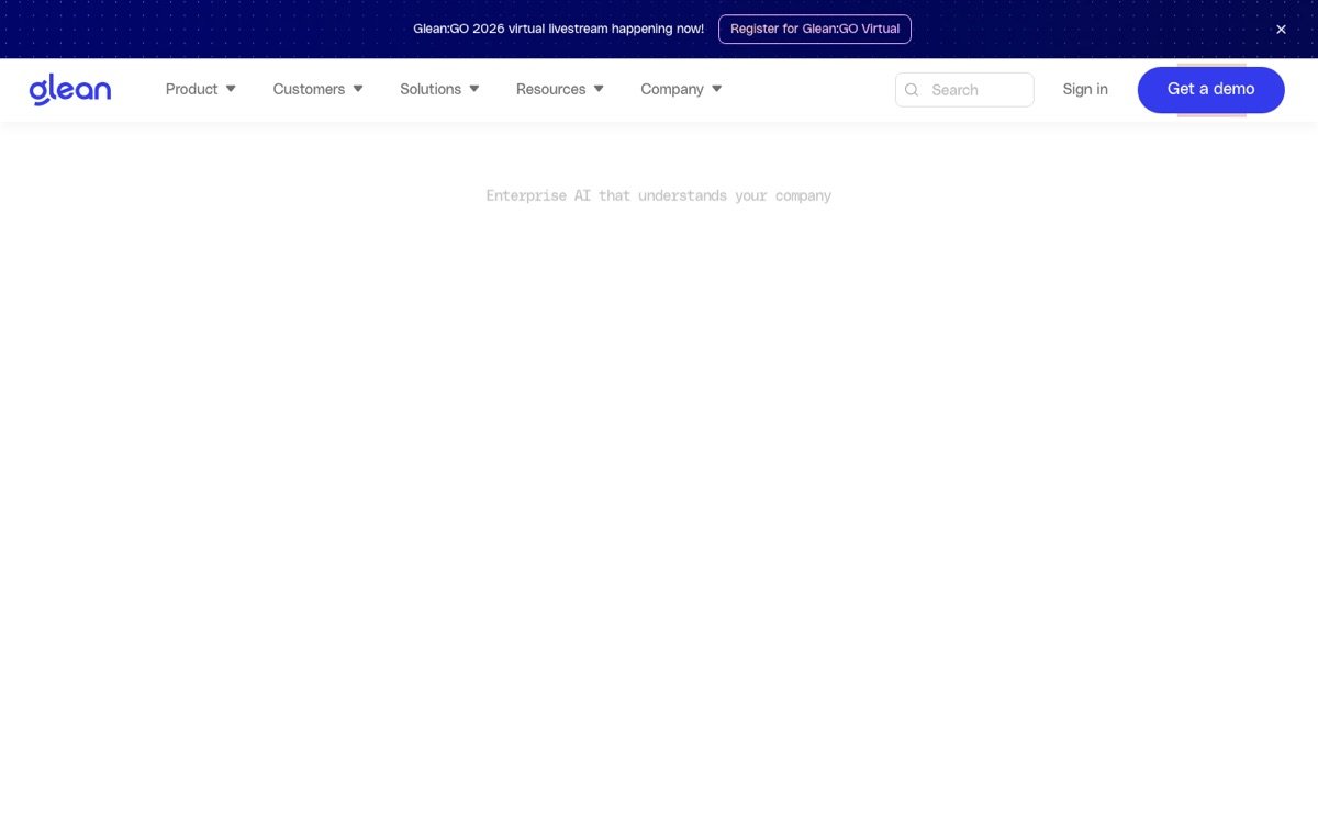 Glean homepage