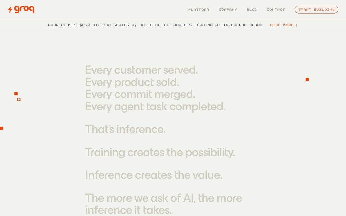 Groq homepage