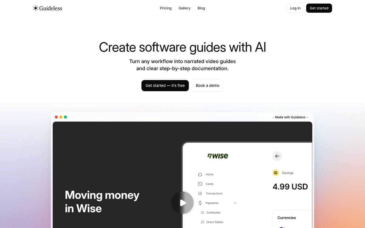 Guideless homepage