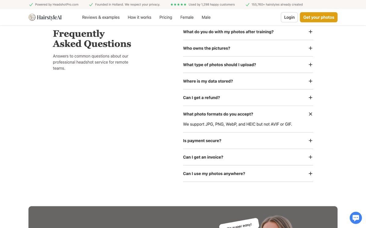Hairstyle Ai homepage