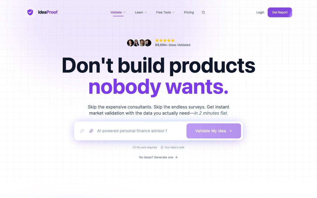 Ideaproof homepage