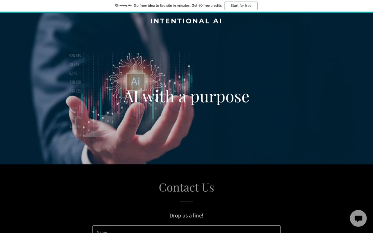 Intentional Ai homepage