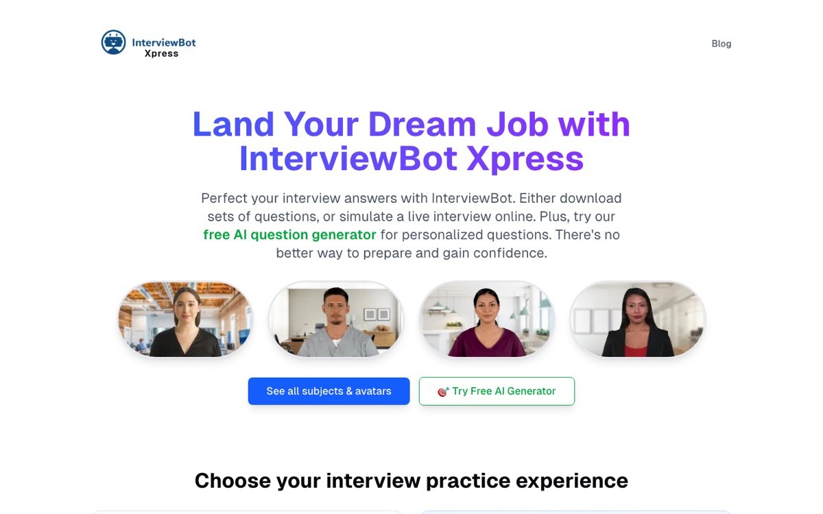 Interviewbot homepage