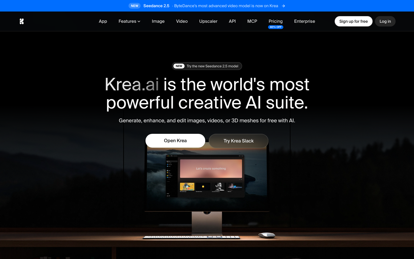 Krea homepage
