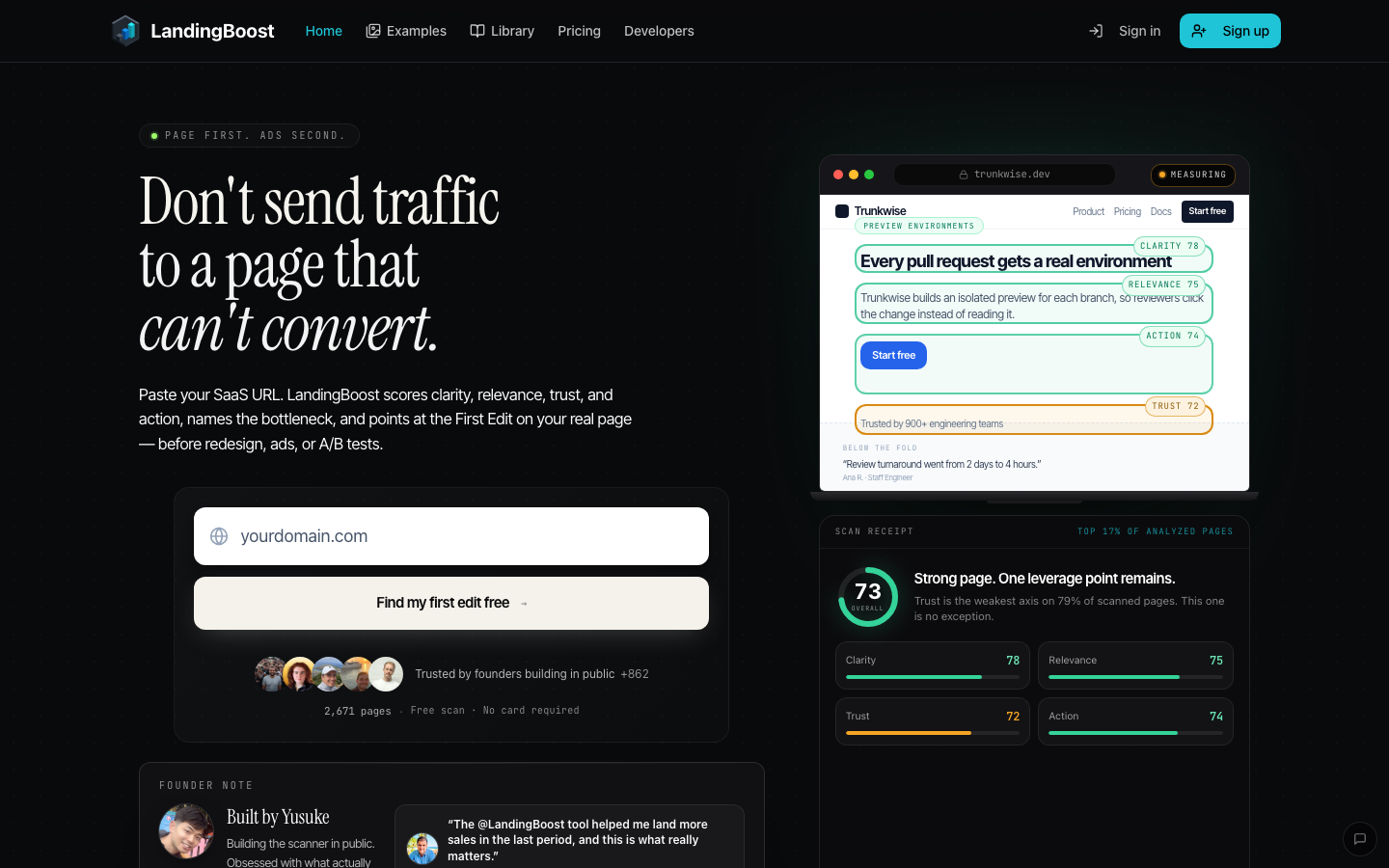 Landingboost screenshot