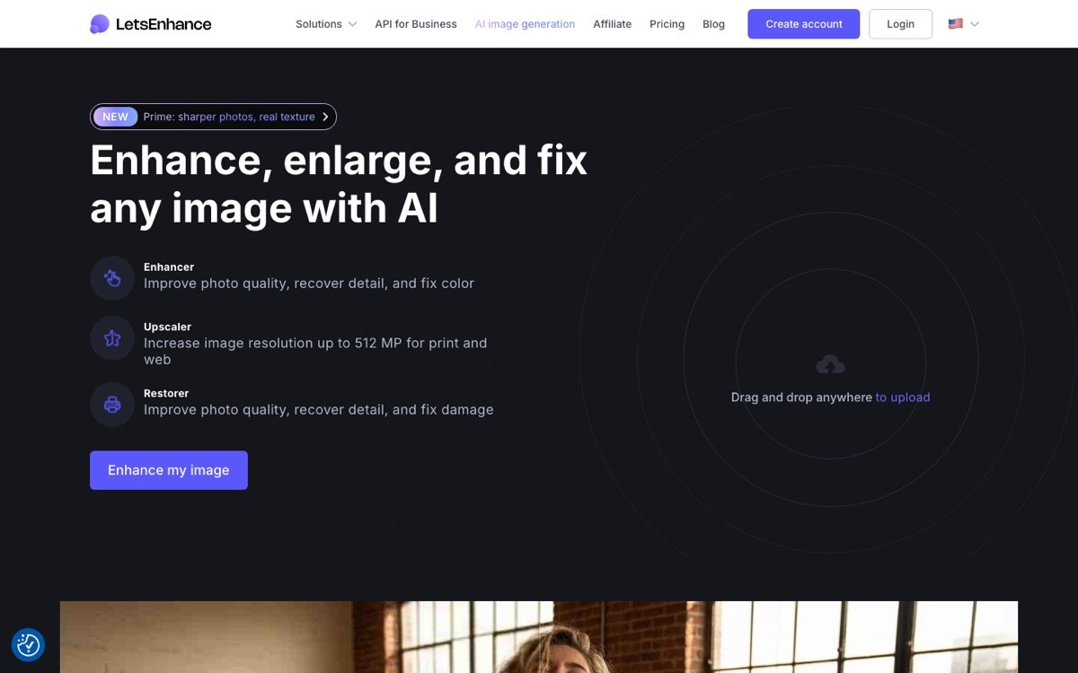 Lets Enhance homepage