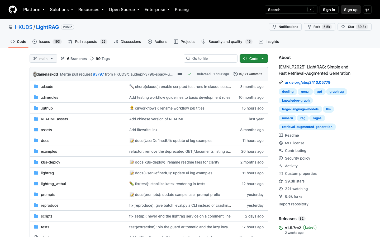 LightRAG screenshot