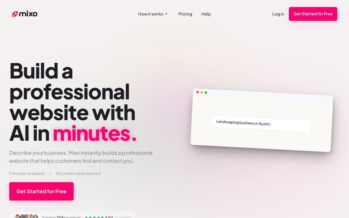 Mixo homepage