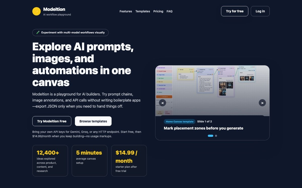Modeltion homepage