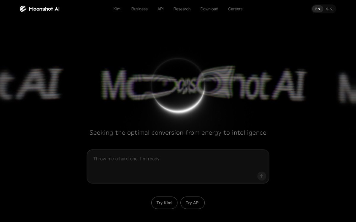 Moonshot AI homepage