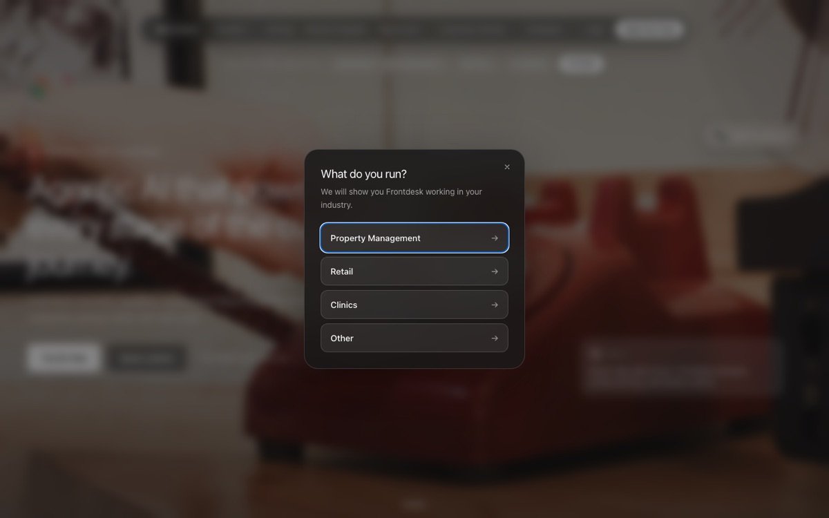 My Ai Front Desk homepage