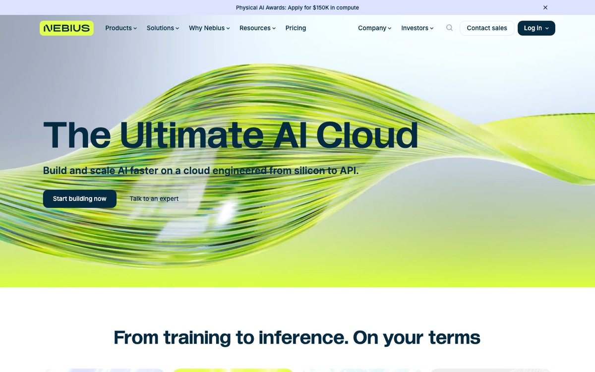 Nebius AI Studio homepage