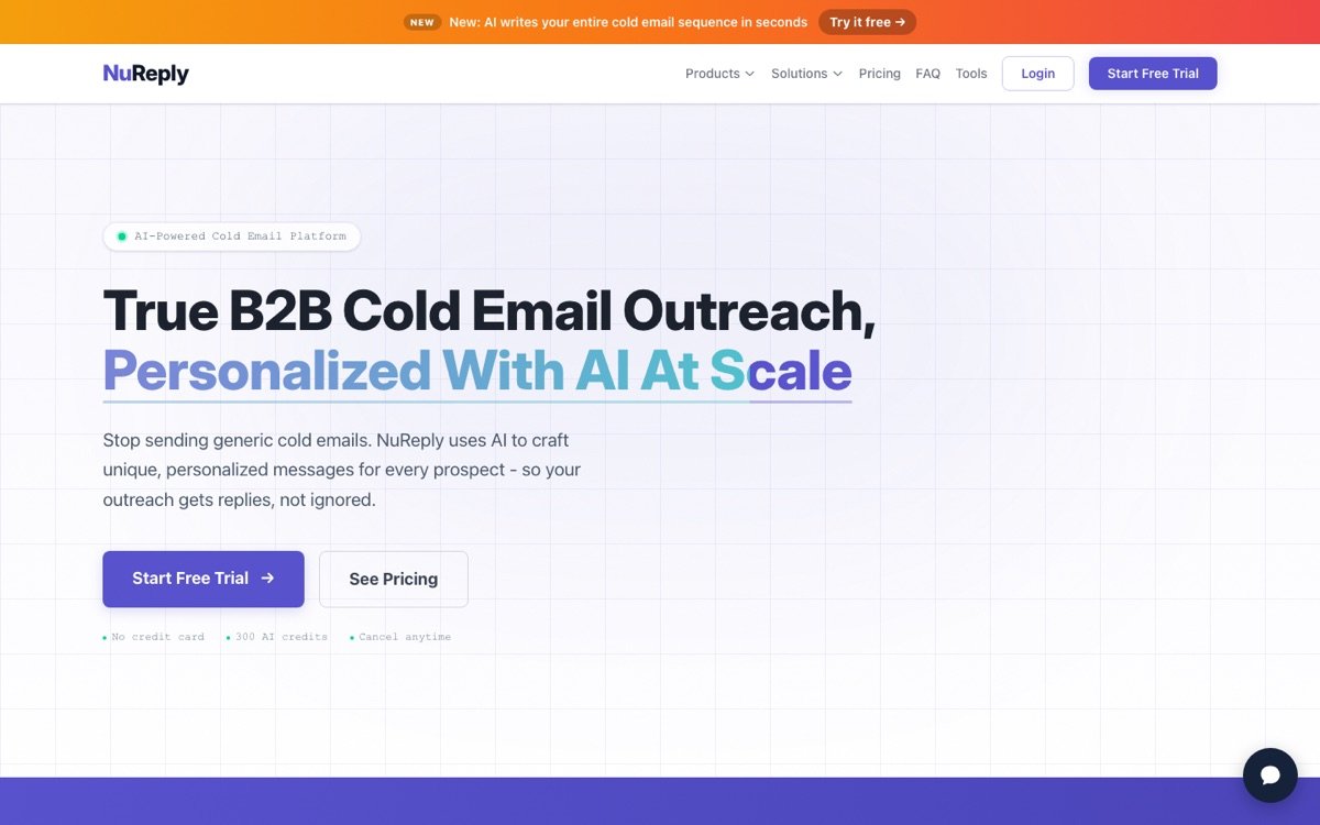 Nureply homepage