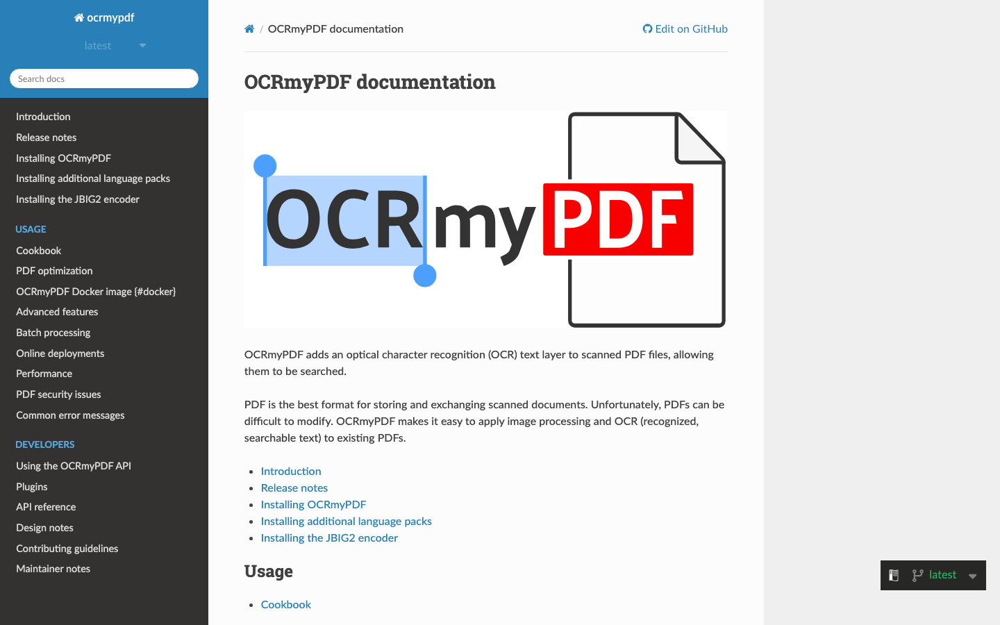 OCRmyPDF homepage