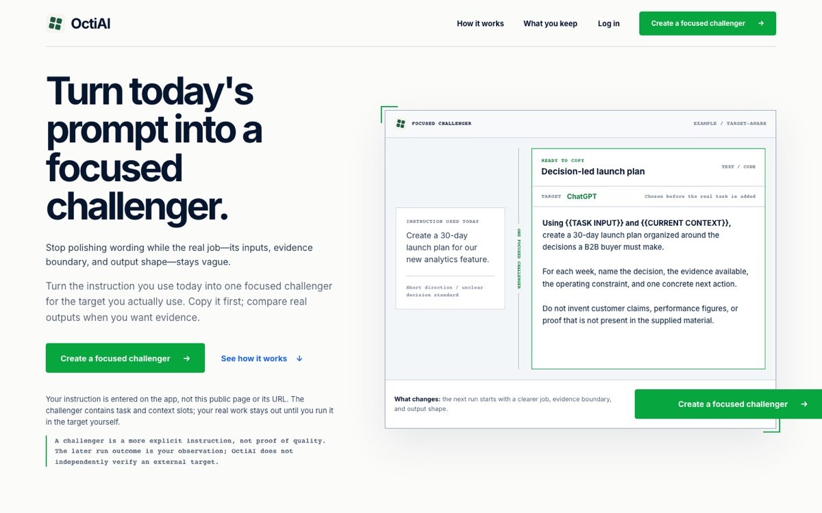 Octiai homepage