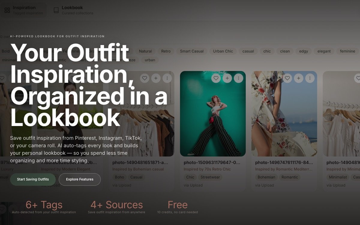Outfity homepage