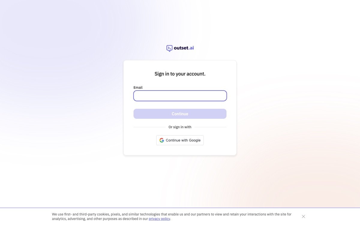 Outset Ai homepage